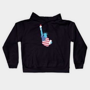 Statue of Liberty with USA Flag Kids Hoodie